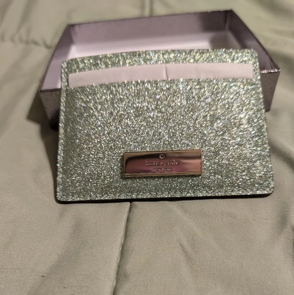 Kate Spade Silver Glitter Card Case - Picture 4 of 7